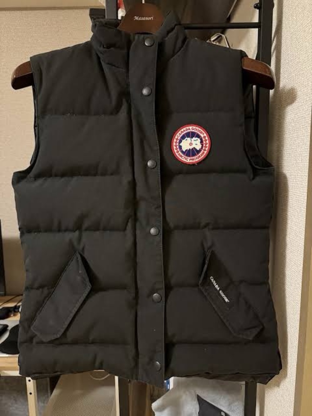 Canada Goose Black Quilted Puffer Vest with Logo Patch